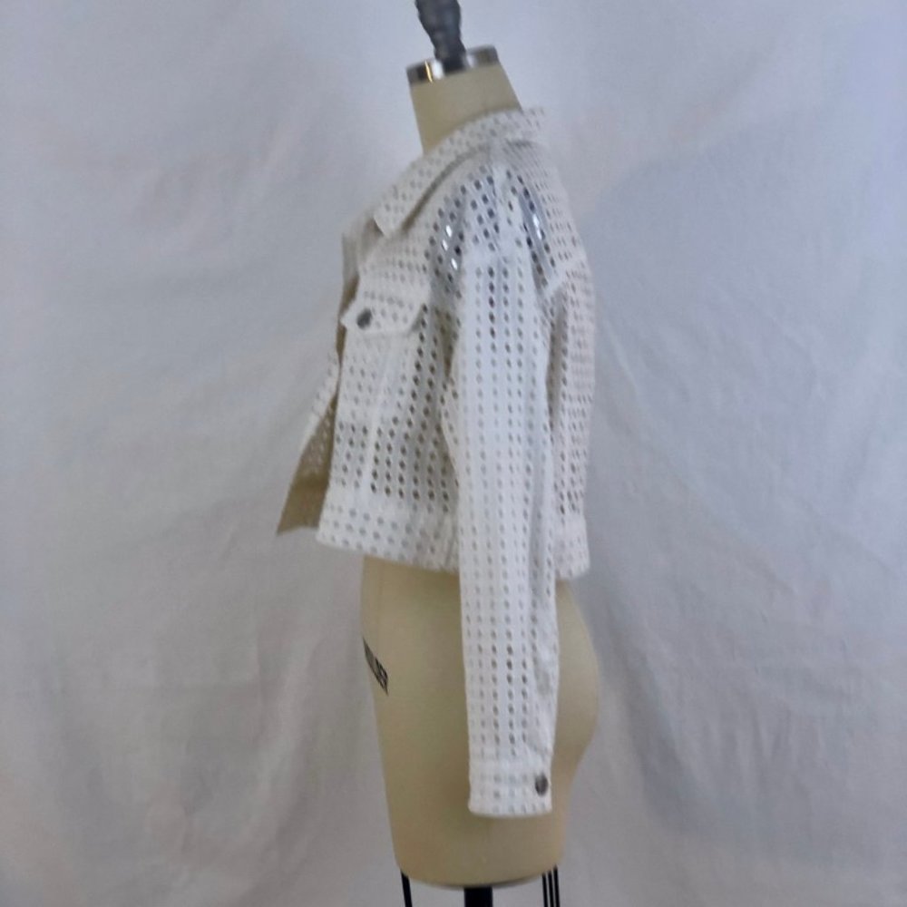 NWT Fleur du Mal Eyelet Cropped Jacket - 0 - Picture 5 of 7